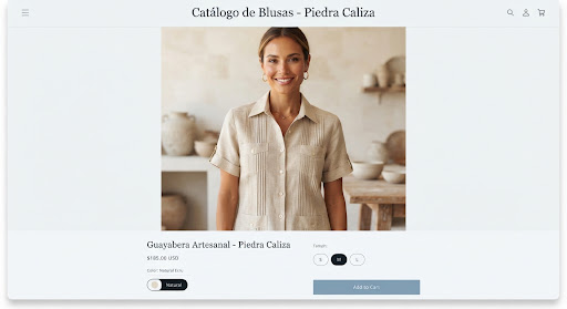 Blusa Guayabera Femenina Crudo
