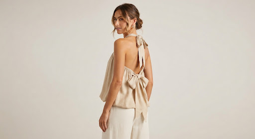 Blusa halter de lino