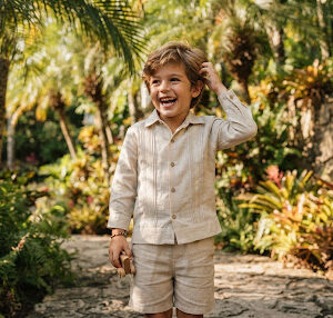 Guayaberita de lino para niño